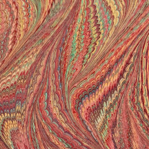 Hand Marbled Paper Butterfly Pattern in Red Multi ~ Berretti Marbled Arts